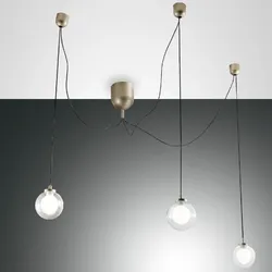 Blog 3-flammige LED-Pendelleuchte in Gold aus Borsilicatglas von Fabas Luce