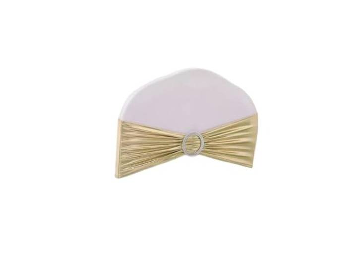 Stuhlschleifen für Hochzeiten 10/50/100pc Hochzeit Stuhl Dekoration Schärpen Bogen Shiny Metallic Knoten Bands Krawatte Mit Runde schnalle for Party Bankett(Champagne,100pcs)