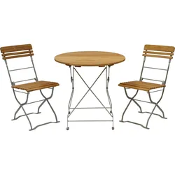 Degamo, Gartentisch + Balkontisch, Biergarten - Garnitur Sitzgruppe MÜNCHEN 3-teilig