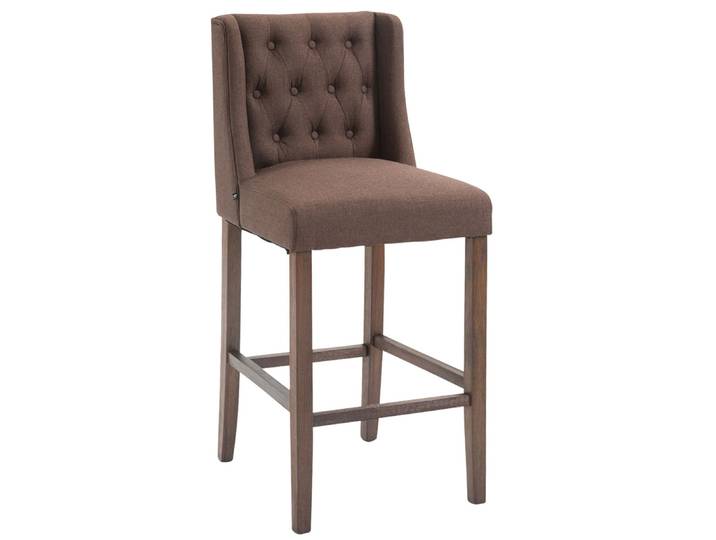 TPFLiving Barhocker Cassado Gestell Antik-dunkel Stoff - Braun