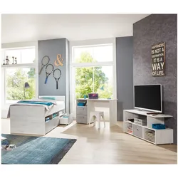 JUGENDZIMMER SET 3-tlg. Bett inkl.Bettkasten, Schreibtisch, Lowboard SALE