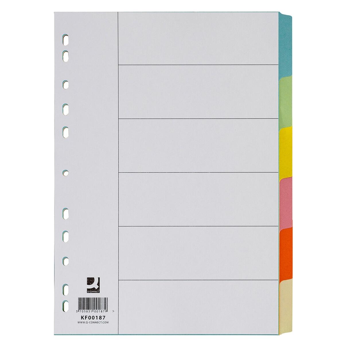 Q-Connect Register Vollformat aus Karton (KF00187)