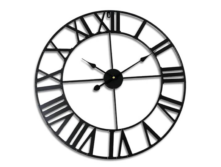 Relaxdays Wanduhr, römische Zahlen, Ø 60 cm, schwarz
