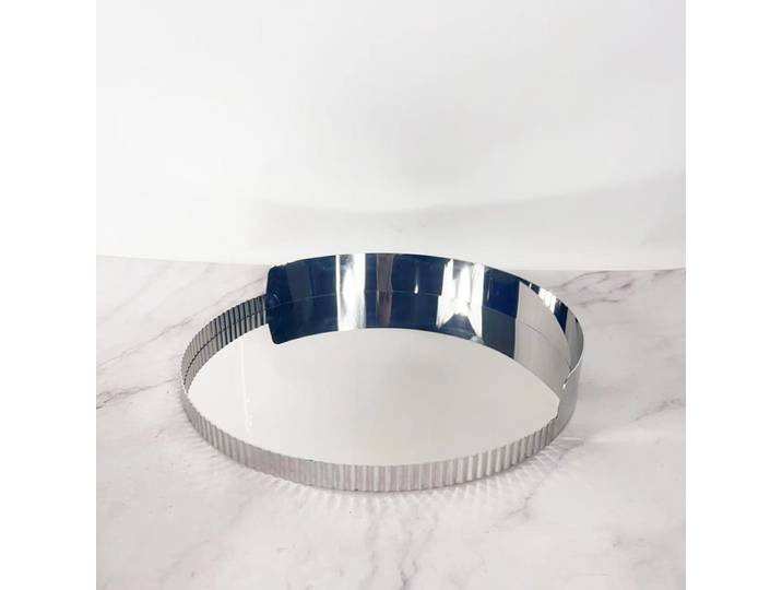 Assiette à Dessert de luxe nordique en acier inoxydable, Design circulaire rayé, assiette à manger, assiette à fruits, décoration de cuisine et de maison