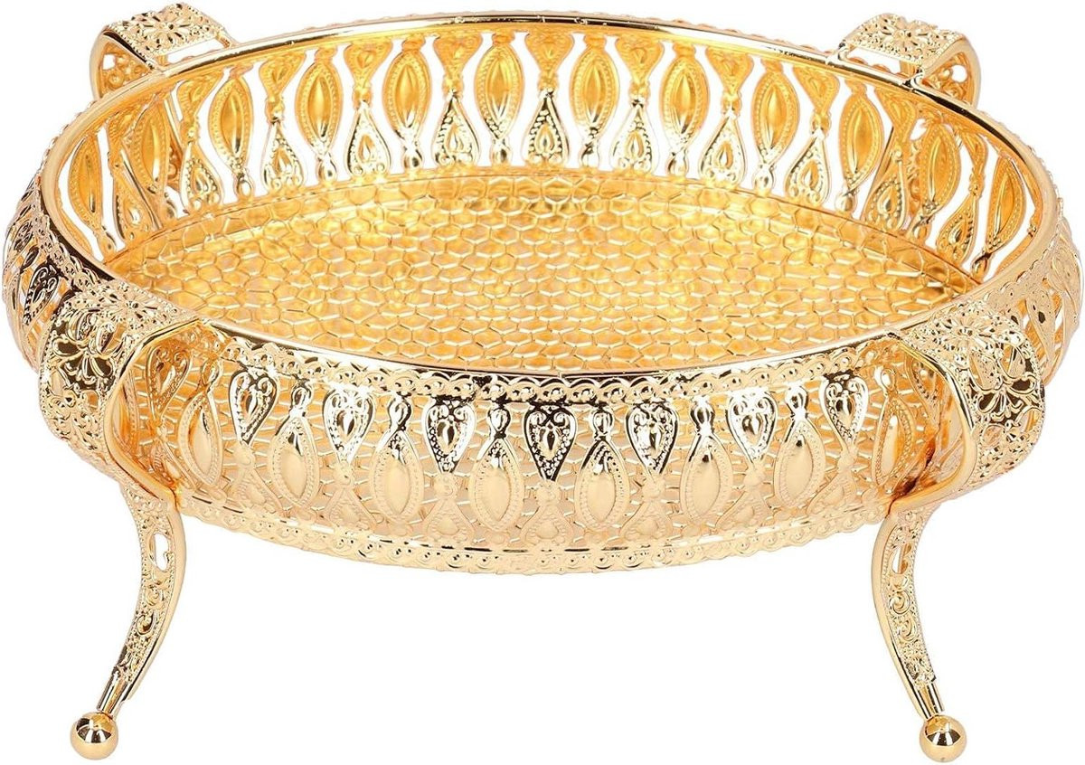 Decoratieve Fruitschaal van Duurzaam Gelegeerd Staal - Ronde Fruitmand voor Snacks - Goud