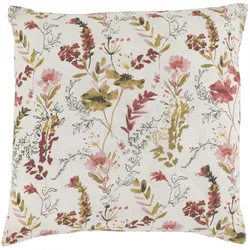 Chic Antique Aix Kissenbezug mit Wildblumen, 50 x 50 cm, pink, creme