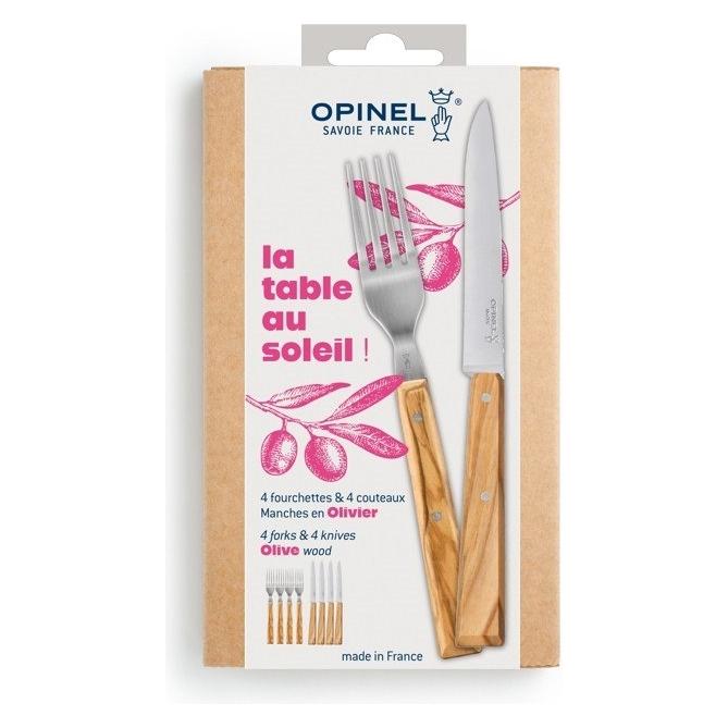 Opinel LA TABLE AU SOLEI Set, 4 Gabeln + 4 Messer (8 Stk., Besteck Set) (49611341)
