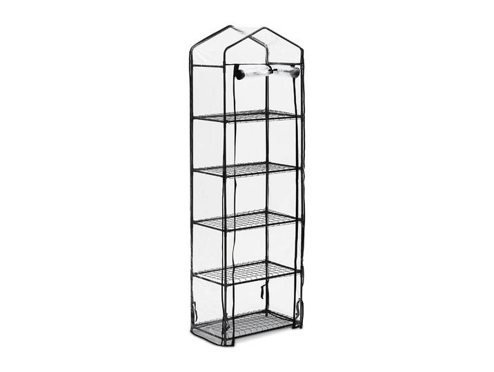 Balkon Gewächshaus mit PVC-Folie Schwarz-Transparent