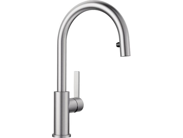 Küchenarmatur BLANCO CANDOR-S , silber (edelstahl gebürstet), B:24cm H:37cm T:5cm, Armaturen, mit Ausziehbrause