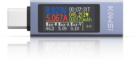 USB C Tester Power Meter 4-30V 0-12A - Voltage en Stroom Tester voor Opladen en Capaciteit