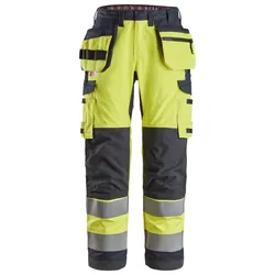 Snickers ProtecWork, Arbeitshose, mit multifunktionalen Holstertaschen und symmetrische Beintaschen, Klasse 2n 62 signalgelb-navy