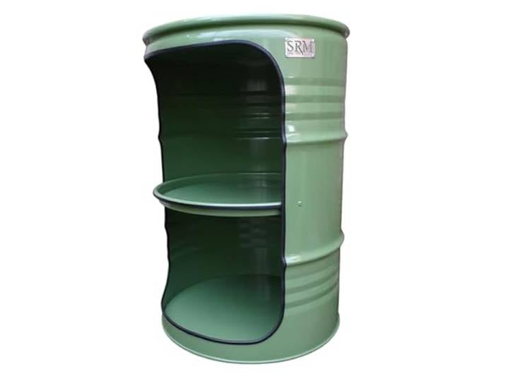 Srm - Design Fassregal Fassmöbel Regalfass Design Regal Ölfass Möbel 210 Liter Volumen Farbe Resedagrün RAL 6011 inkl. 2 Lampenfassungen für E27 Leuchtmittel
