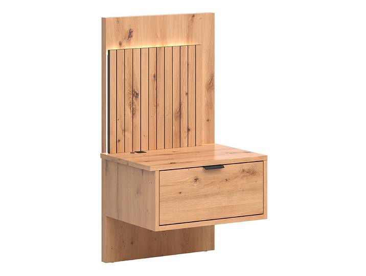 Beleuchtete Nachtkommode 53 x 107 x 42cm Ausrichtung links Holz/Braun