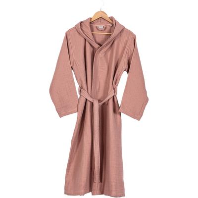 Morgenmantel EGERIA "Balance mit Kapuze" Gr. L, rosa (tan), L/XL, Baumwolle, Hausmäntel, Musselinstoff