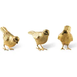 Dekofiguren Sparrows gold, 3-teilig