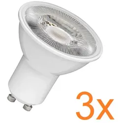 3er Pack OSRAM GU10 LED Strahler PAR16 60° Abstrahlwinkel 4,5W wie 50W 4000K neutralweiß - aus weißem Kunststoff