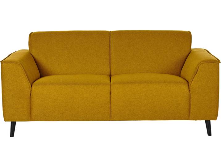 2-Sitzer DOMO COLLECTION Amora moderne Formensprache, tolle Verarbeitungsdetails, komfortabel , gelb, B:178cm H:81cm T:90cm, Sofas, mit Federkern, Fußhöhe passend für gängige Saugroboter