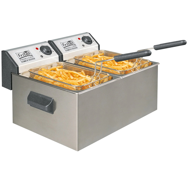 Fritel Profi 3855 Duo professionele friteuse met stofwerend deksel, 2 x 5 l