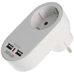 goobay Steckdose mit 2x USB-Port, 2,0A Schutzkontaktsteckdose 16A