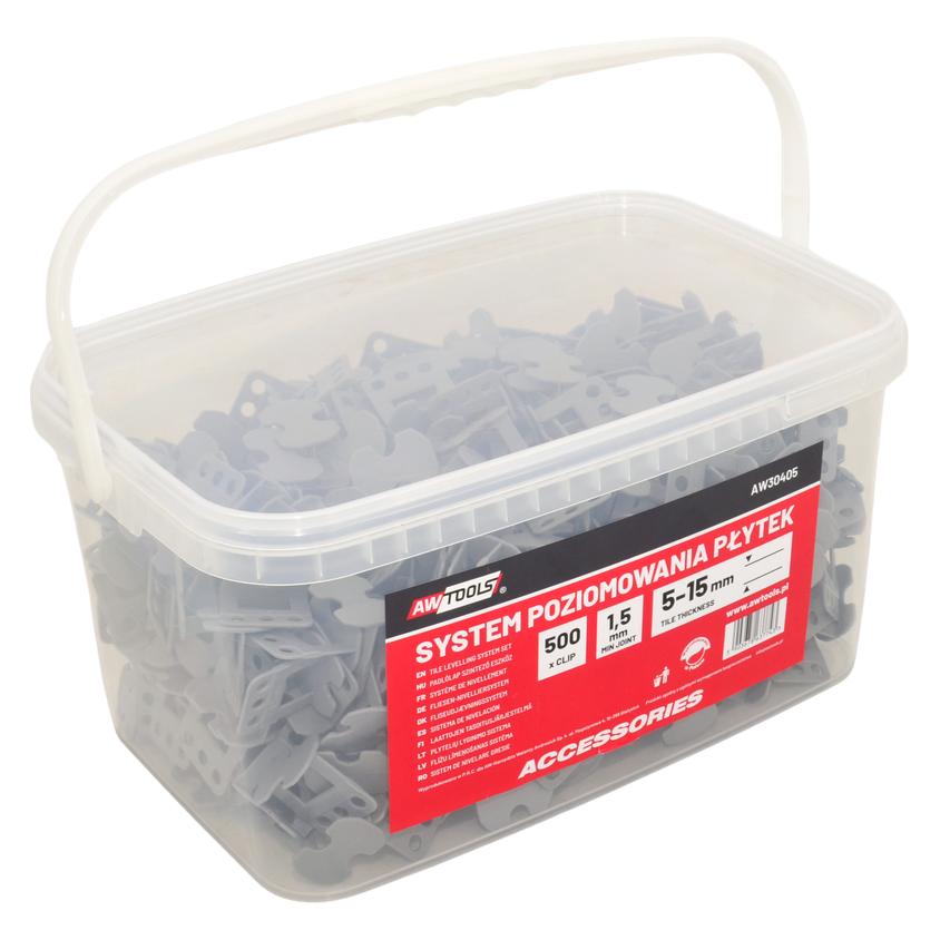 Awtools Nivelliersystem für Türrahmen 1,5 mm, 500 Stück (Türrahmen 5-15 mm) (AW30405)