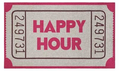 Stupell Ticket Stub Happy Hour Sh*t Show Sisal Door Mat,18x30