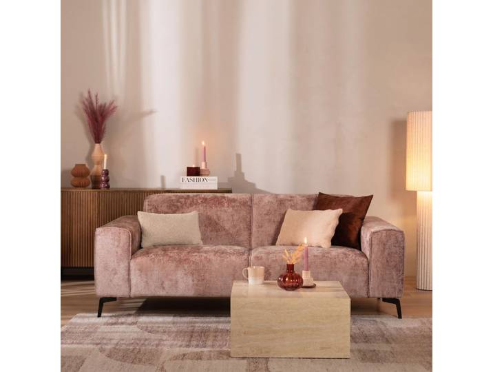 Bronx71 Design Sofa Vegas 2,5-Sitzer Chenille rosa