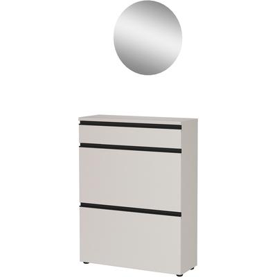 Garderoben-Set GERMANIA "GW-Baldone", kaschmir, kleiner Spiegel, Glas, Holzwerkstoff, Metall, Kastenmöbel-Sets, mit großem o. kleinen Spiegel, Tiefe: 30 cm für schmale Flure geeignet