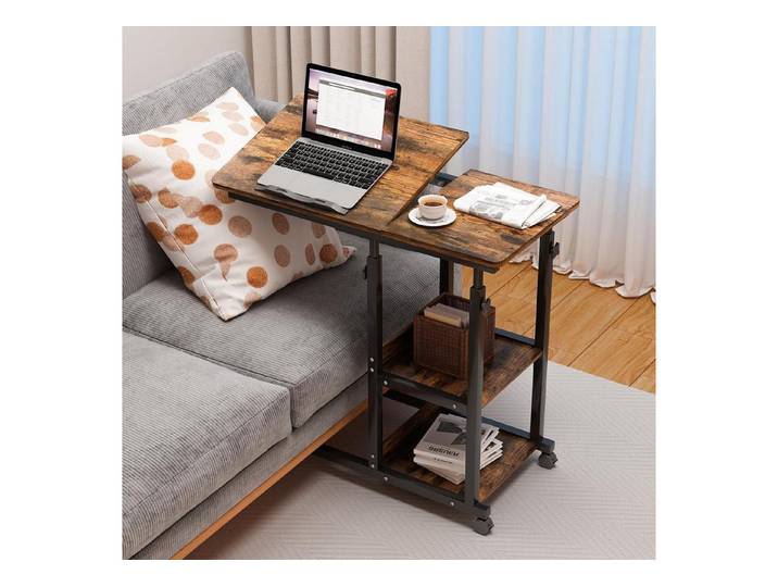 LuxusKollektion Beistelltisch Beistelltisch höhenverstellbar Vintage Braun 80x40cm (1-St)