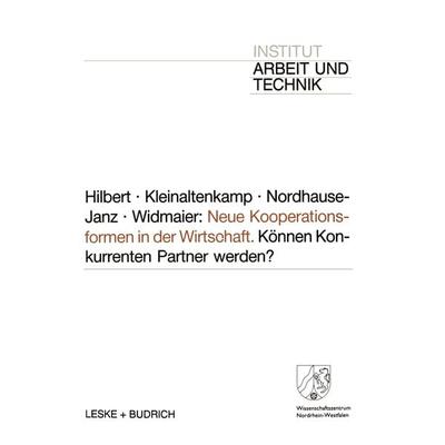 Neue Kooperationsformen in der Wirtschaft, Taschenbuch von Josef Hilbert,Michael Kleinaltenkamp,Jürgen Nordhause-Janz, VS Verlag für