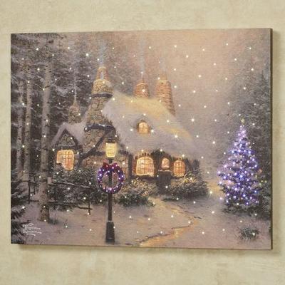 Manual Woodworkers And Weavers Stonehearth Hutch Lighted Canvas Wall Art Multi Warm , Multi Warm