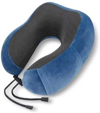 Uplift Essentials U Shaped Travel Pillow With Memory Cotton And Magnetic Fabric blue 02