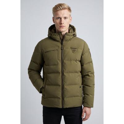 Winterjacke PME LEGEND "AIRSHIP Mach6", Herren, Gr. XL, grün (olive night), Web, Obermaterial: 94% Polyester, 6% Elasthan, unifarben, regular fit hüftlang, Strickbündchen, Jacken Winterjacke, /Pufferjacke - winddicht, atmungsaktiv & wärmend