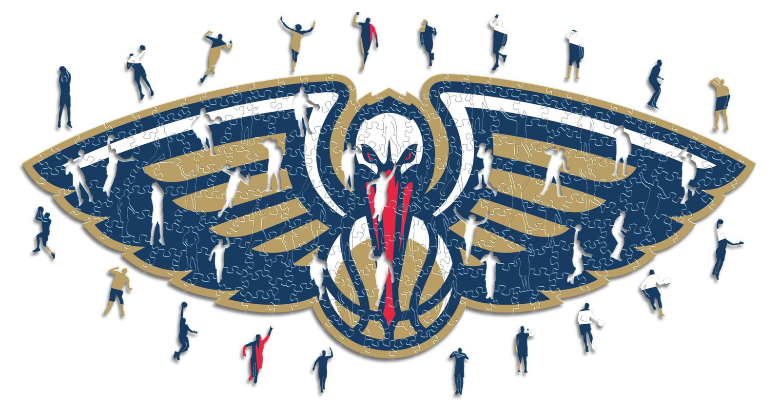 Iconic Puzzles New Orleans Pelicans Logo Houten Puzzel