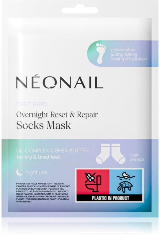 NEONAIL Foot Care Overnight Reset & Repair Socks Mask masque régénérant pieds forme de chaussettes pour la nuit 1 une paire de