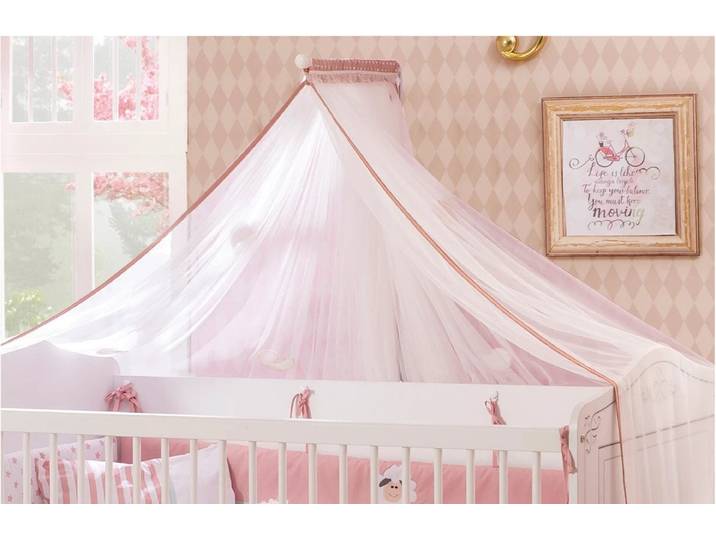 Möbel-Zeit Betthimmel SELENA für Babybetten inklusive Befestigungsstange 70x140 cm, inklusive Befestigungsstange