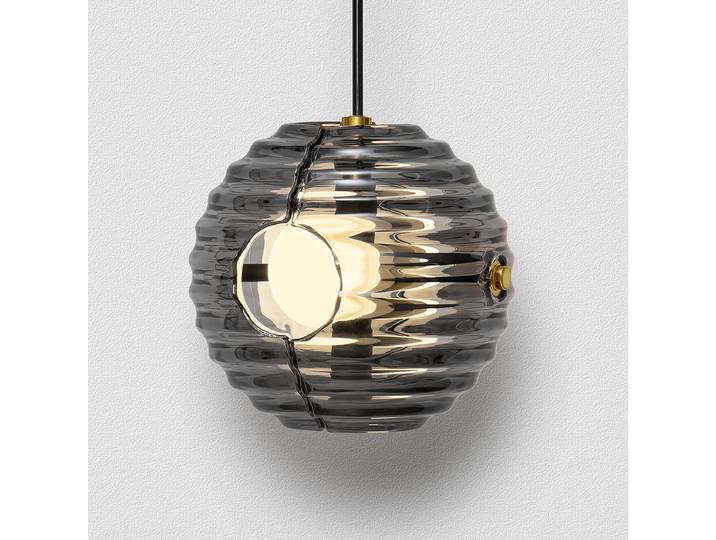 Wandleuchte Las Ø 15cm Schwarz/Schwarz Aluminium, Rauchglas Nicht austauschbare LEDs LED-Platine