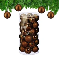 Relaxdays Weihnachtskugeln im 30er Set Braun,Silber