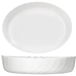 2er Set TRIANON Auflaufform oval 37x28,5 cm weiß aus Glas - 812299