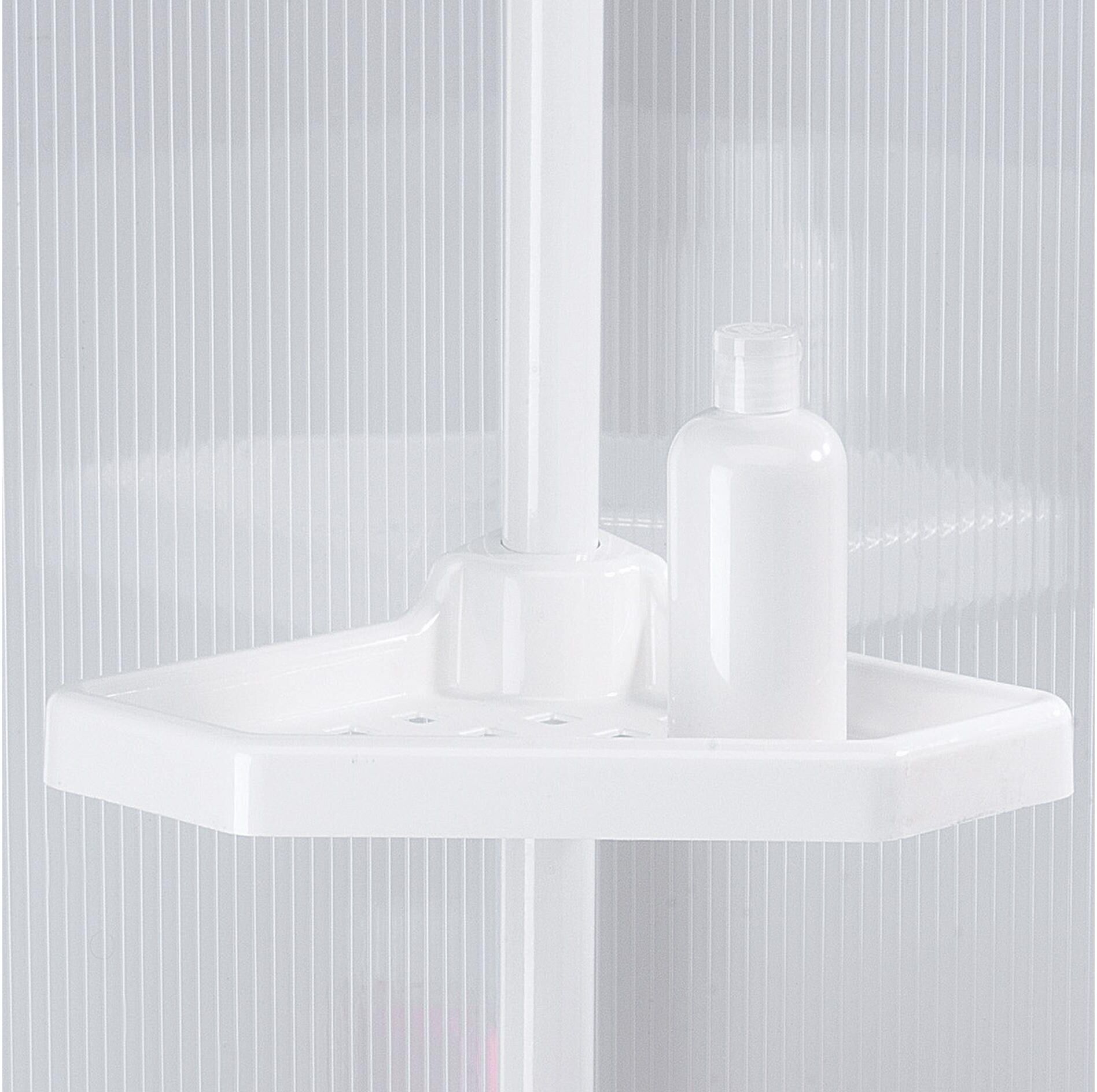 Duschablage MSV "4 Körbe, Weiss", weiss (weiß), B:24cm H:260cm, Kunststoff, Regale, Duschablage weiß B/H/T: 24cm x 260cm