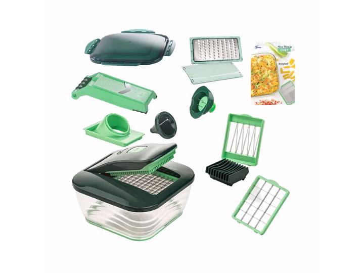 Genius Nicer Dicer Chef Set 15-tlg. Reibset – Raffel/Reibe – grün