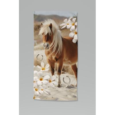 Strandtuch GOOD MORNING "Fabi", beige (sand), B:75cm L:150cm, Velours, Velours, Handtücher, Kinder Strandtuch, Mikrofaser, Velours, saugfähig, weich, leicht, bunt