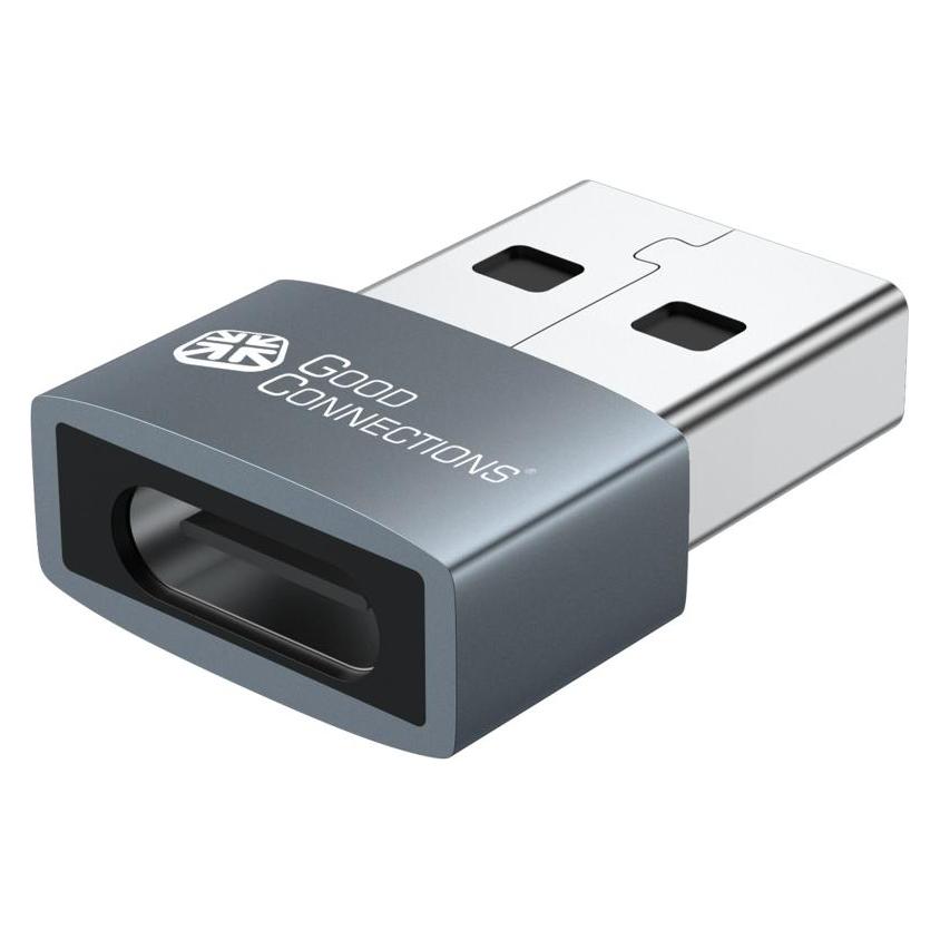 Good Connections Adapter USB 2.0 Stecker A an USB-C Buchse Aluminiumgehäuse grau 2er-Set Good (USB-A, USB-C) (USB-AD203-2)