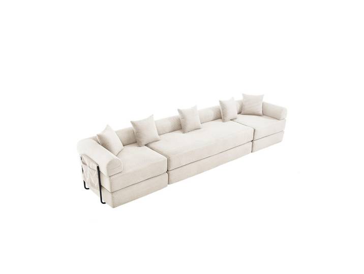 ComfortXL Ecksofa De-33695 mit Vakuumverpackung Beige, 270x180 cm, Wohnzimmer, Sofas & Couches, Wohnlandschaften, Ecksofas
