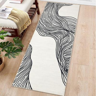 Garvee Flowing Line Abstract Washable Area Rug