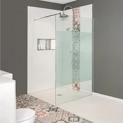 Walk-In Glasduschwand Simeri Wandprofil + Stabi.-Stange rund 1180x2000x8 mm ESG mit ETC Evenes
