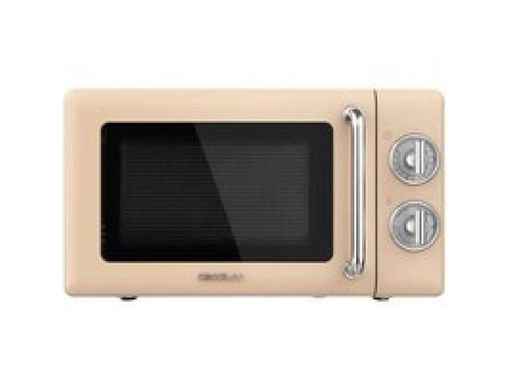 Cecotec Micro-Ondes Mécanique Proclean 3010 Retro Beige. 20 L 700 W en 6 niveaux minuterie jusquà 30 minutes mode dégivrage