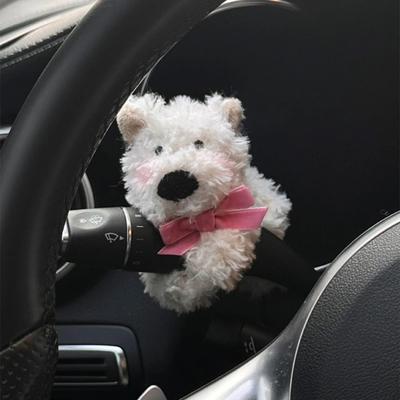Inspire Select Cute Puppy Steering Column Plush Doll Car Turn Signal Decorative Accessory For Tesla & Benz tie Dog