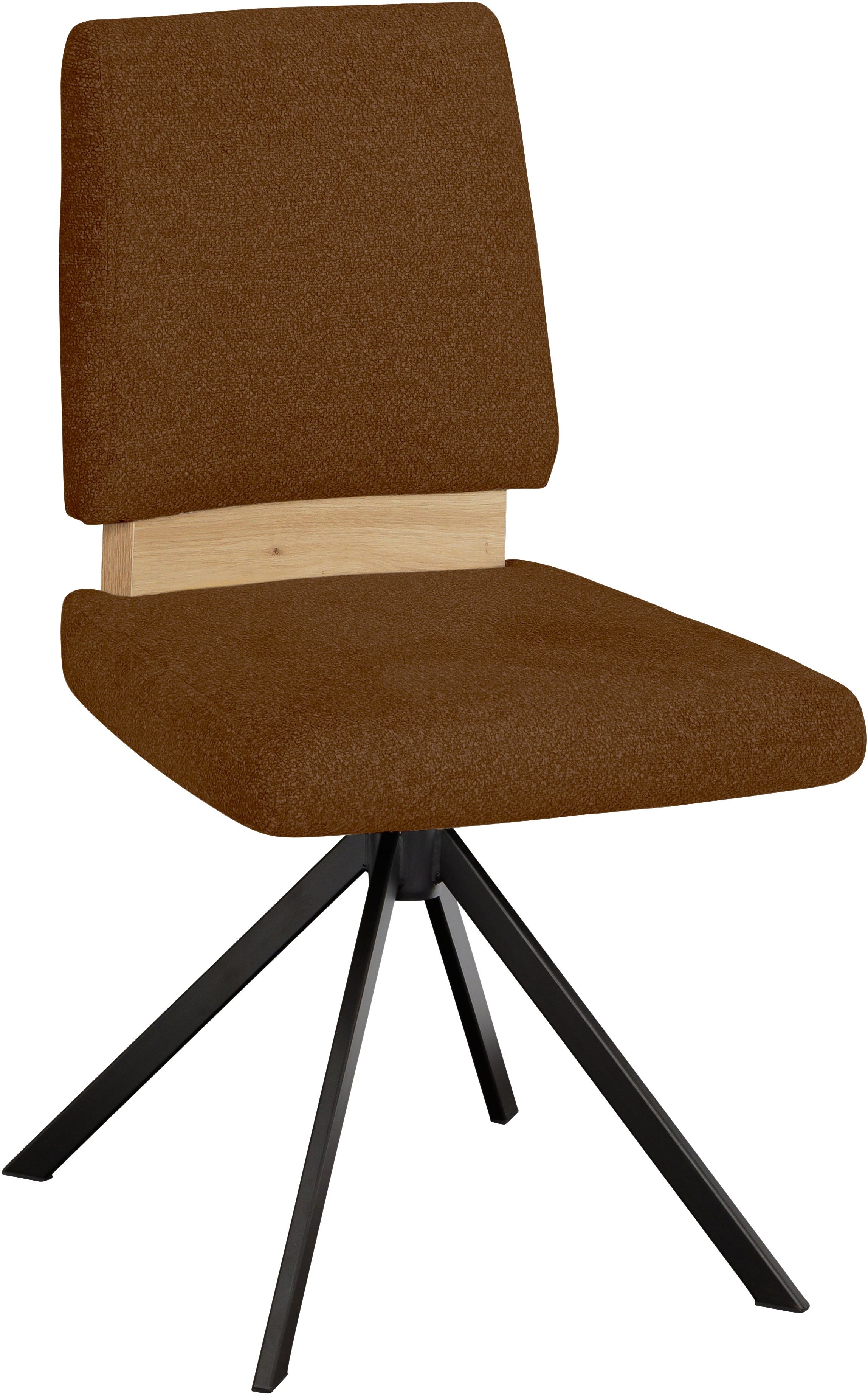 Drehstuhl MASSIVLINE & MORE "Brügge 301", rost, schwarz, rost, B:48cm H:92cm T:59,5cm, Holzwerkstoff, Metall, Stoff, Stühle, Drehstuhl rost, schwarz, rost B/H/T: 48cm x 92cm x 59,5cm, 1 Stk., Microfaser Struktur (100% Polyester) Strukturoptik