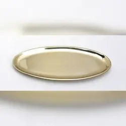 Kerzenteller oval 16 x 7 cm Messing Gold poliert für Ovalkerzen, Ellipsen, Hochzeitskerzen