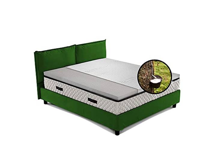 GEEMMA s.r.l. Naturlatex Matratzentopper 4 cm mit Tencel Bezug, Einzelbett 90 x 190 cm